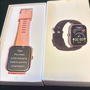 Pink Smartwatch Wearable with Fitness Tracking